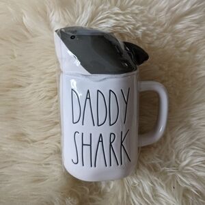 rae DUNN Daddy shark mug with topper